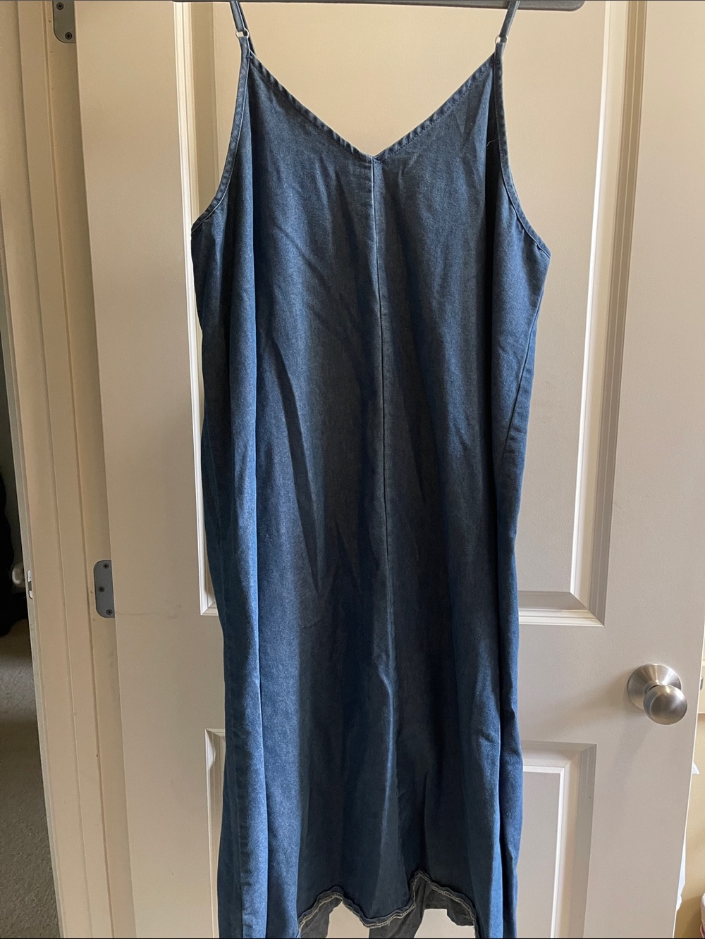 SHEIN Blue Denim Maxi Slip Dress